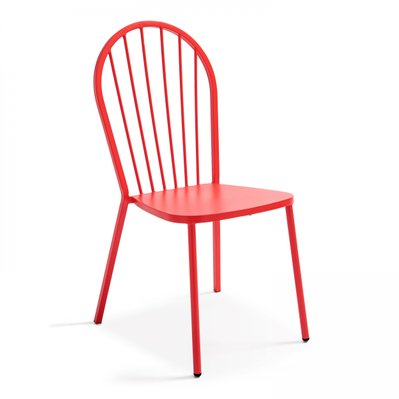 Chaise bistrot en métal rouge - 105778 - 3663095035226