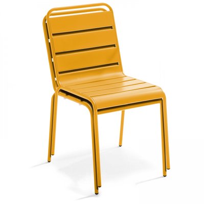 Palavas - Chaise en métal jaune - 105763 - 3663095035073