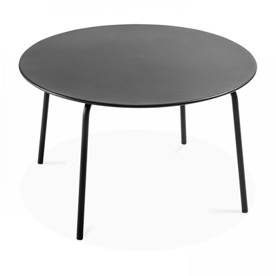 Palavas - Table ronde à manger en métal gris - 105802 - 3663095035462