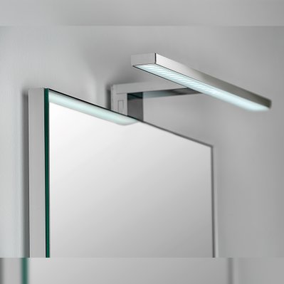 Emuca Applique LED pour miroir de salle de bain Aquarius 300 - 450 mm (AC 230V 50Hz), 300, Chromé - 5145311 - 8432393004426