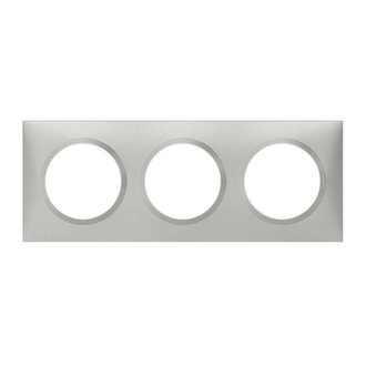 Plaque Legrand Dooxie - 3 postes - carré - aluminium