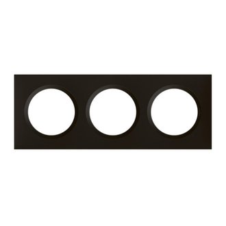 Plaque Legrand Dooxie - 3 postes - carré - noir