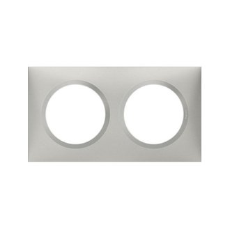 Plaque Legrand Dooxie - 2 postes - carré - aluminium