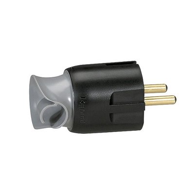 Fiche électrique Legrand - 2P+T - 16A - à orientation du câble - noir  - 3245060501730 - 3245060501730