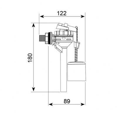 Robinet flotteur alimentation latérale/servo-valve ultra compact TOPY - 3375537160747 - 3375537160747