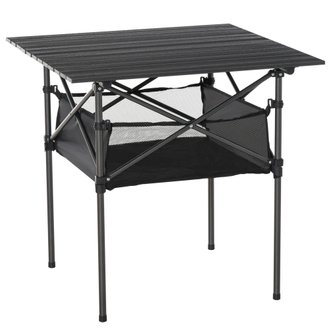 Table pliante de jardin filet rangement sac transport alu. métal époxy noir