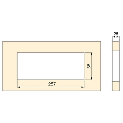 Emuca Passe-câbles table, rectangulaire, 269 x 80 mm, à encastrer, Aluminium, Anodisé mat - 5012462 - 8432393011424