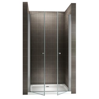 GINA Porte de douche battante H. 195 cm largeur réglable 76 à 80 cm verre transparent