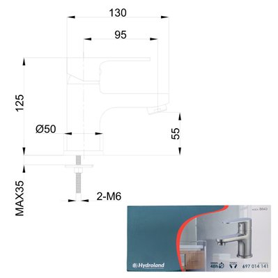 NERO Robinet mitigeur vasque lavabo + siphon inclus - 116 - 3701041624732