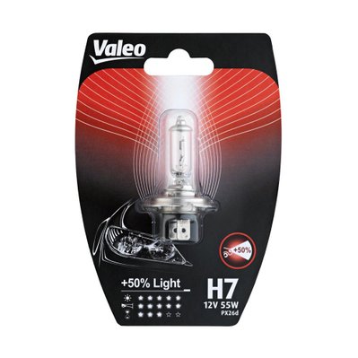 Lampe Halogène VALEO H7 plus 50 pour cent Light - 3276420325185 - 3276420325185