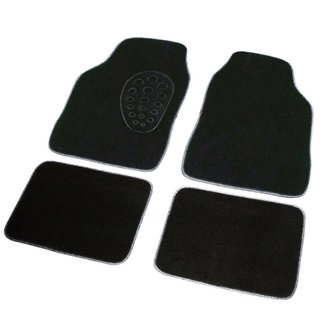 Pack de 4 tapis de voiture standard - 450g/m² - 93x61 cm et 38x26 cm - noir & blanc
