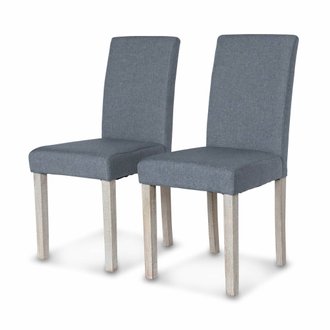 Lot de 2 chaises - Rita - chaises en tissu. pieds en bois cérusé