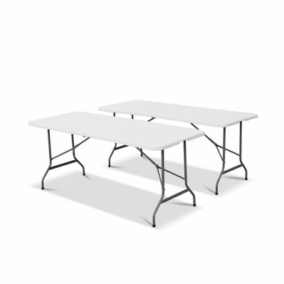 Lot de 2 tables table de réception pliables, 180cm blanc - 3760326990344 - 3760326990344