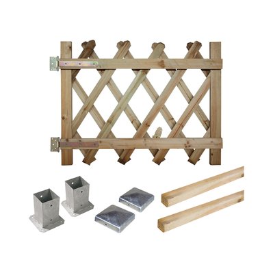 Kit portillon en bois Prunus H 80 cm à fixer - CMJ341285 - 3517233412854