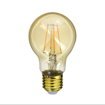 Ampoule LED décorative à filament - E27 - 3,8 W - blanc chaud - verre ambré - 3700619416908 - 3700619416908
