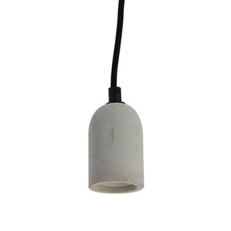 Suspension LED à douille - E27 - Ø 5,4 x 120 cm - béton - gris & noir