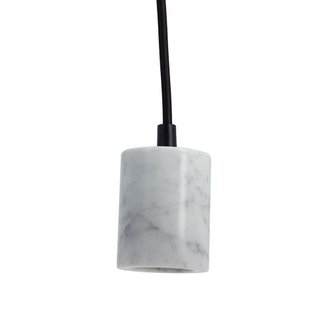Suspension LED à douille - E27 - Ø 5,8 x 120 cm - marbre blanc