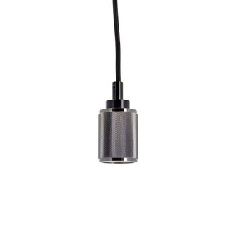 Suspension LED  à douille - E27 - Ø 4,7 x 120 cm - aluminium - noir