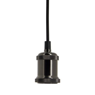 Suspension LED Vintage - E27 - Ø 10,5 x 120 cm - métal - noir