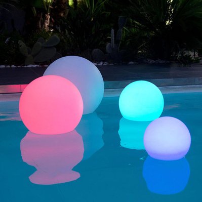 Lot de 2 boules lumineuses sans fil LED 2x BOBBY C30 Blanc Polyéthylène D30CM - 2x BOBBY C30 - 3760093547154
