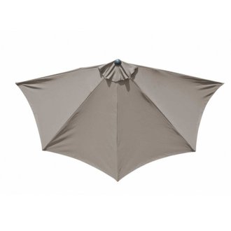 Parasol droit 1/2 - Longueur 300 cm - Toile taupe - Aluminium