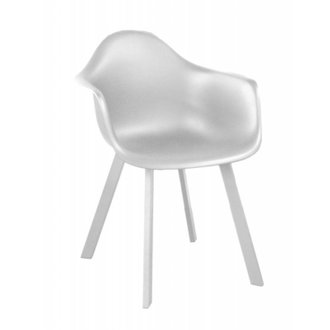 Lot de 4 fauteuils design Coque Jato - Alu/résine - Blanc