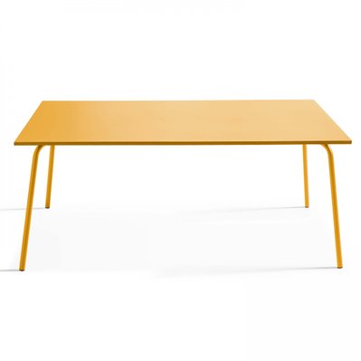 Table de jardin rectangulaire en métal jaune  - Palavas - 104711 - 3663095025319