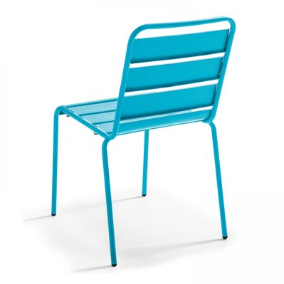 Chaise de jardin en métal bleu - Palavas - 104076 - 3663095020635
