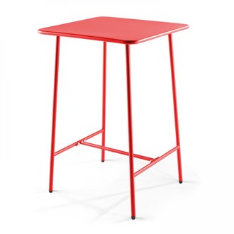 Palavas - Table de bar en acier rouge