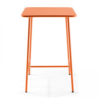 Table haute de jardin carrée en acier orange - Palavas - 105615 - 3663095033697