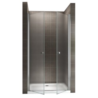 GINA Porte de douche battante H. 185 cm largeur réglable 116 à 120 cm verre opaque