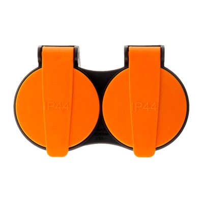 Rallonge étanche 2 prises 2P+T H07RN-F 3x 1,5mm² 5m avec clip de fixation orange - Zenitech - 193470 - 3545411934706