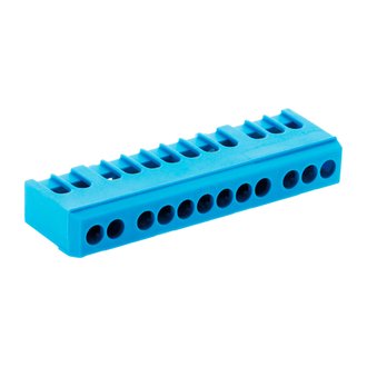 Bornier neutre 12 modules Bleu