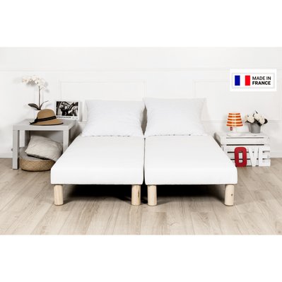 Sommier tapissier 160x200cm (80x200x2) blanc français - som80x200x2 - 0652217496345