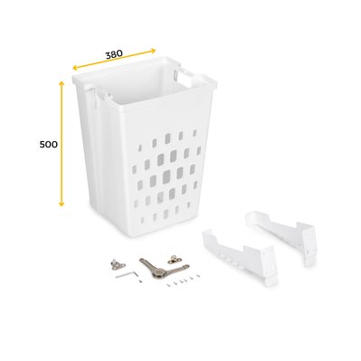 Emuca Panier à linge Laundry pour module, Plastique blanc, Plastique et Acier, 1 ut. - 8500915 - 8432393273389