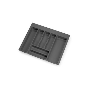 Range-couvert Optima pour tiroir de cuisine Vertex/Concept 500, module 600 mm .Panneau 16mm, Plastique, gris anthracite