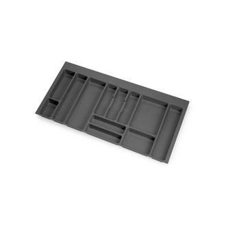 Range-couvert Optima pour tiroir de cuisine Vertex/Concept 500, module 1000 mm, Panneau 16mm, Plastique, gris anthracite