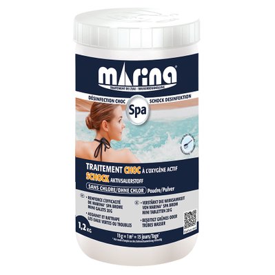 Choc en poudre sans chlore pour spa 1,20 kg - Marina Spa - 19530 - 3521680203132