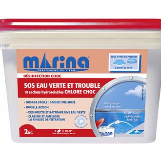 Chlore choc sachets SOS eau verte et trouble 2 kg - Marina