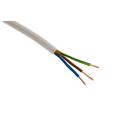 Câble d'alimentation électrique HO5VV-F 3G1 Blanc - 25m - 112058 - 3545411120581