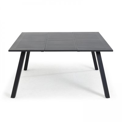 Table de jardin carrée extensible en aluminium noir - 105264 - 3663095030221