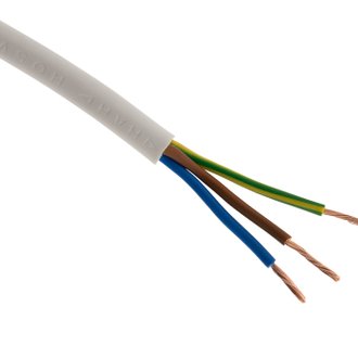 Câble d'alimentation électrique HO5VV-F 3G2,5mm² Blanc - 150m