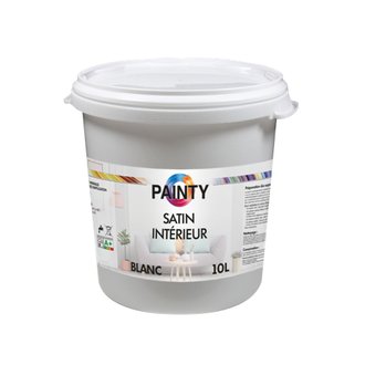 Peinture satin acrylique  intérieure blanc en 10l