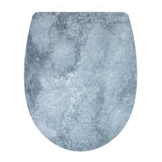 Abattant WC effet marbre Cement - Abaissement automatique - Thermoplast - Gris