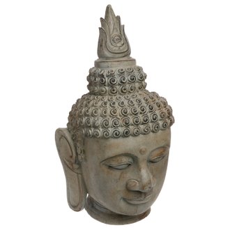Statuette tête de Bouddha - H. 65 cm - Effet pierre