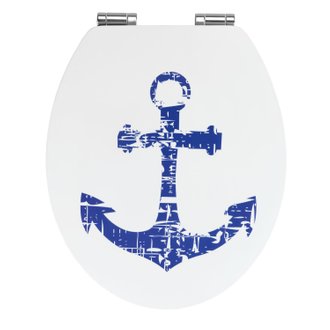 Abattant WC en MDF design bord de mer Shore - Blanc
