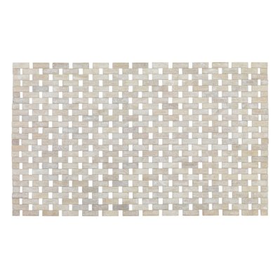 Tapis de salle de bain design Bamboo - L. 50 x l. 80 cm - Blanc - 399309 - 4008838265260