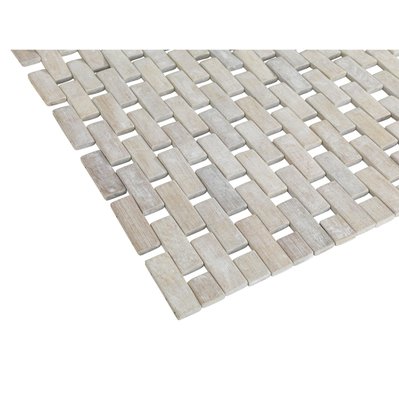 Tapis de salle de bain design Bamboo - L. 50 x l. 80 cm - Blanc - 399309 - 4008838265260