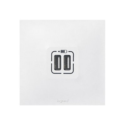 Double prise Legrand Neptune - USB  - 2,4A - blanc  - 3414970810595 - 3414970810595