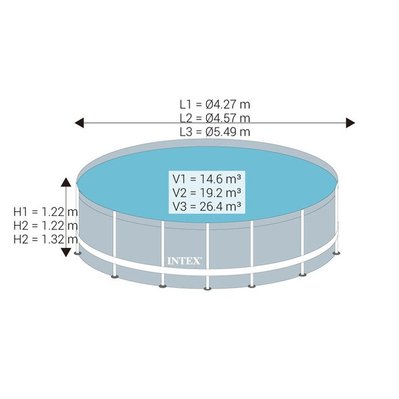 Piscine tubulaire Ultra XTR Frame ronde 4,88 x 1,22 m - Intex - 17210 - 6941057413778